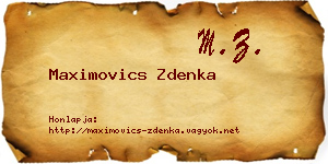 Maximovics Zdenka névjegykártya